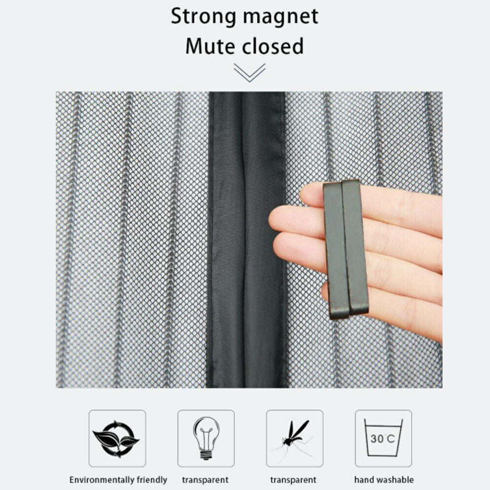 US 1-2 Pack Magnetic Screen Door Hands-Free Anti Mosquito Bugs Fly Curtian Mesh