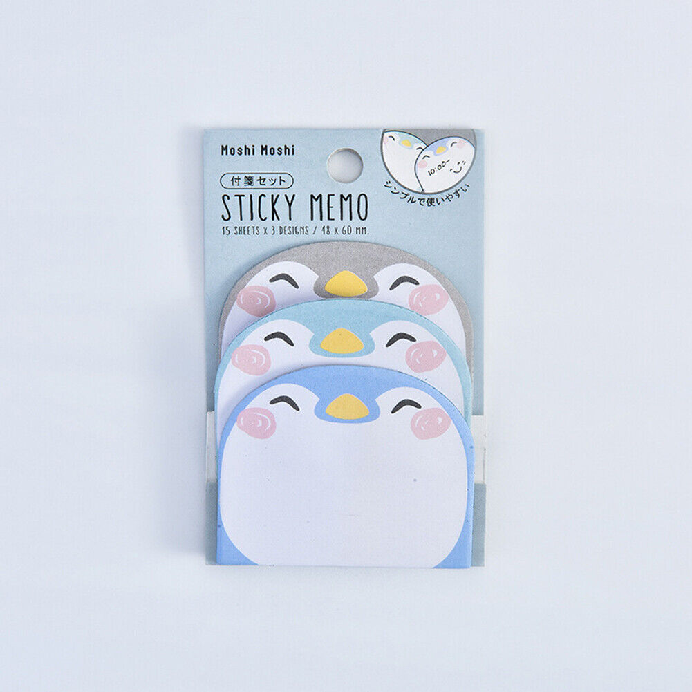 US 6-12 Pc (270-540 Pages Total) Sticky Notes Animals Shape Self-Stick Memo Pads
