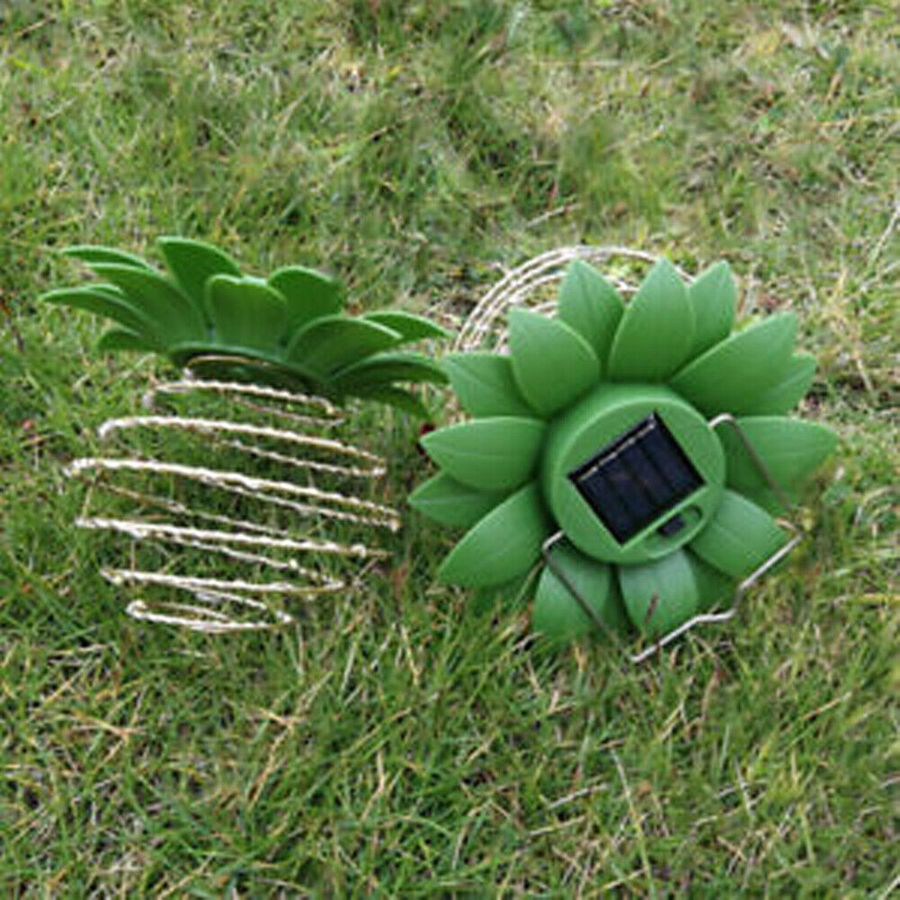US 2-4Pc 24-LED Pineapple Hanging Lamp Solar Wind Chimes Garden Decor Waterproof
