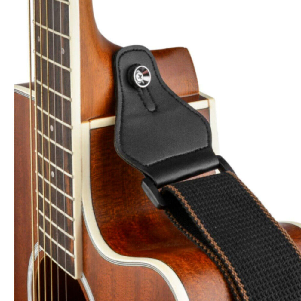 US 2-4 Pcs Adjustable Soft Guitar Strap Nylon Pick Electric Guitar Bass Holder