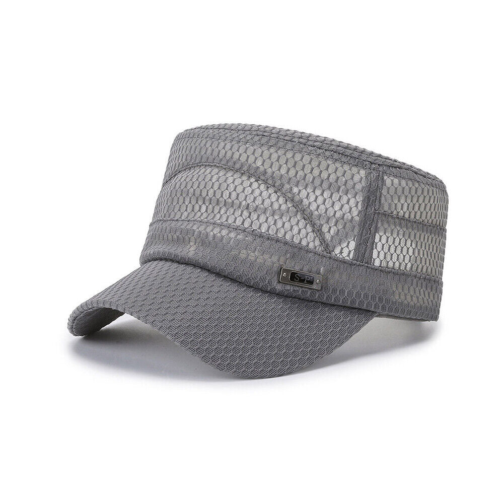 US 3-6 Pack Summer Men's Mesh Flat Cap Army Hat Cadet Castro Military Patrol Bas