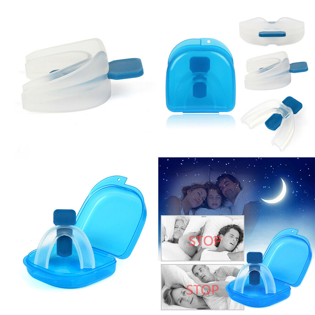US 2-4 Pc Anti-Snoring Mouthpiece Mouth Guard Grind Stop Sleep Apnea Bruxism Aid