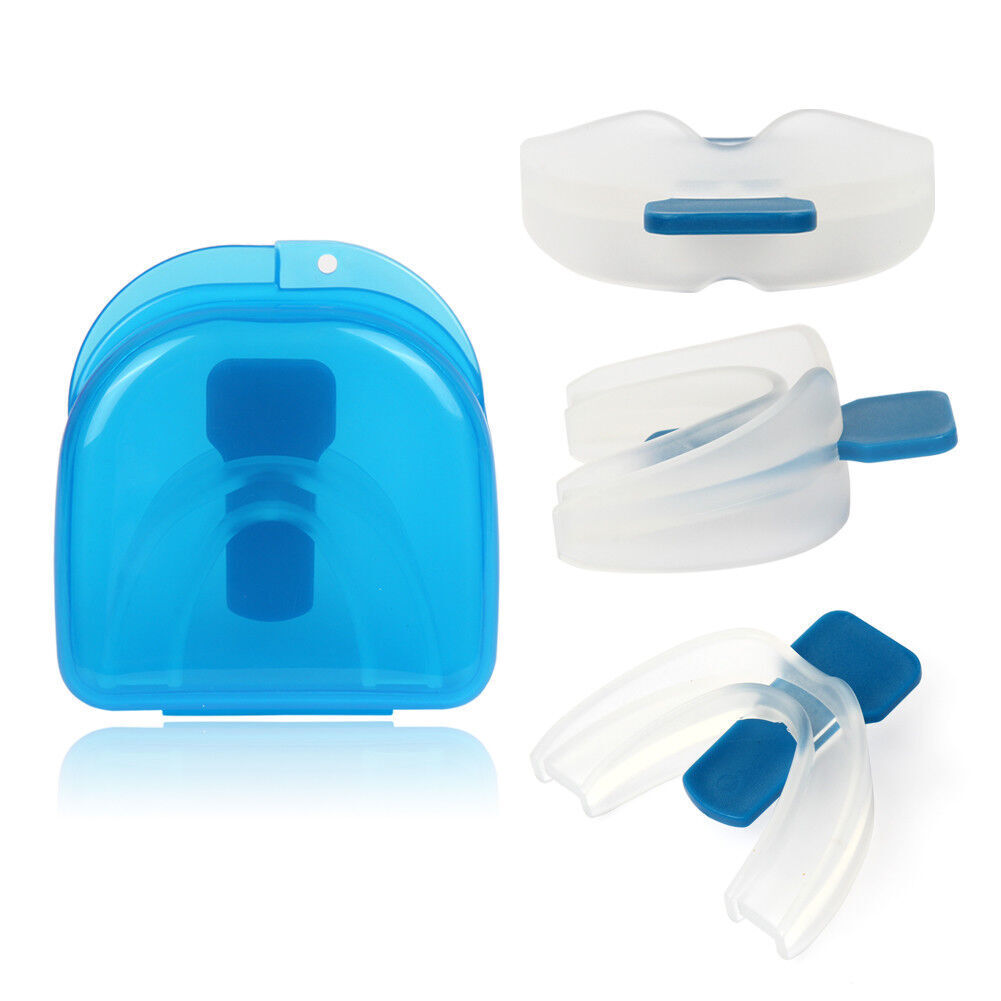 US 2-4 Pc Anti-Snoring Mouthpiece Mouth Guard Grind Stop Sleep Apnea Bruxism Aid