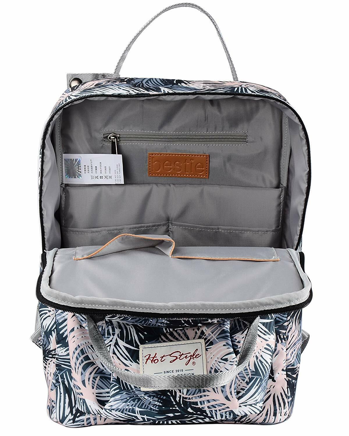 BESTIE 14" College Bookbag Backpack Cute for Women, 14.6"x10.3"x5.1"