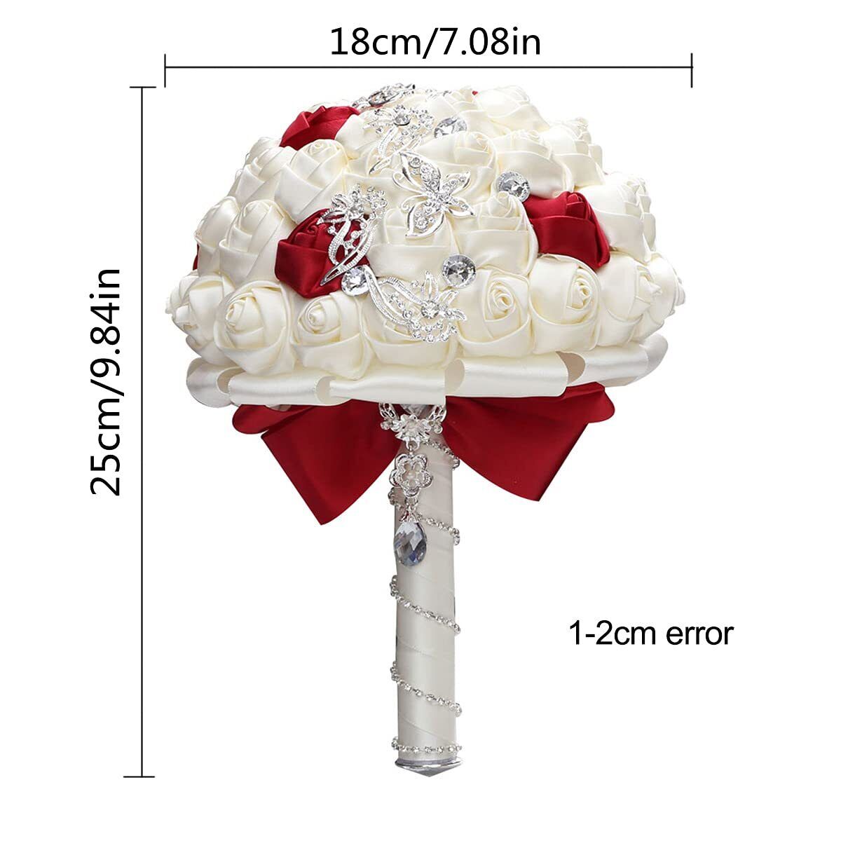 Wedding Bouquets for Bride Bridesmaid Rose Artificial Diamond Holding Flower