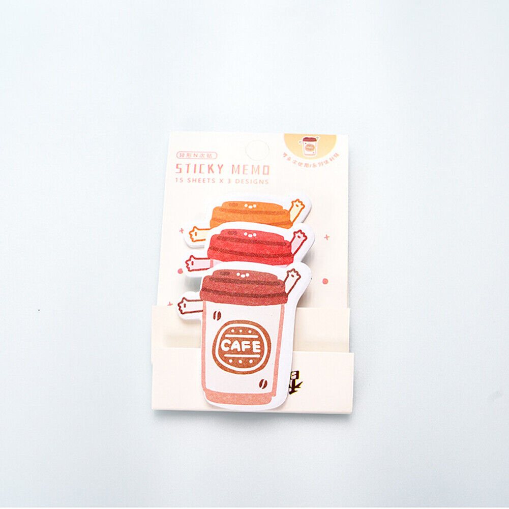 US 6-12 Pc (270-540 Pages Total) Sticky Notes Animals Shape Self-Stick Memo Pads