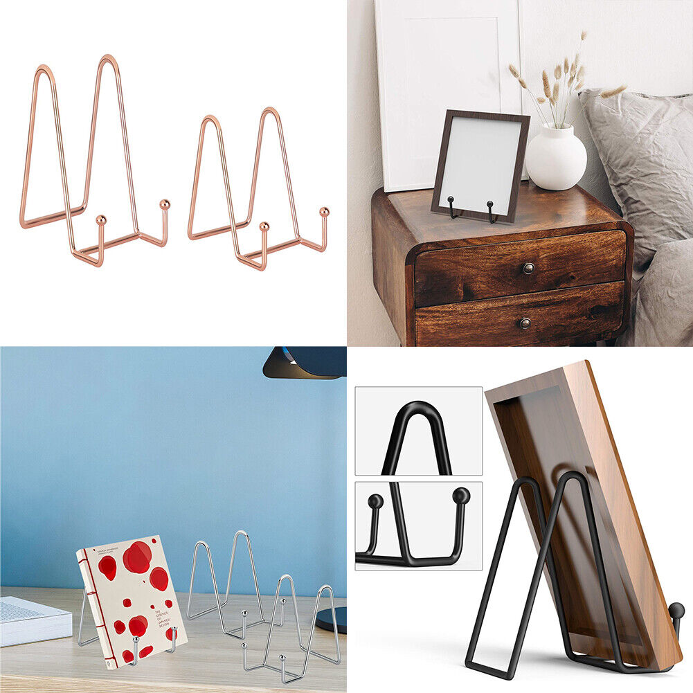 US 4-8 Pcs Metal Frame Holder Display Stands for Picture,Plate,Book,Photo Easel
