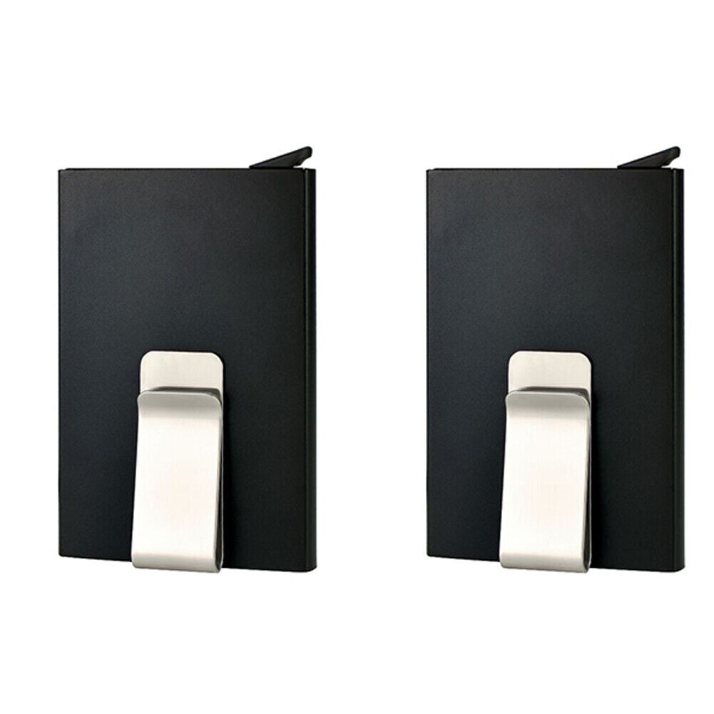 US Mens RFID Blocking Slim Money Clip Carbon Fiber Wallet ID Credit Card Holder