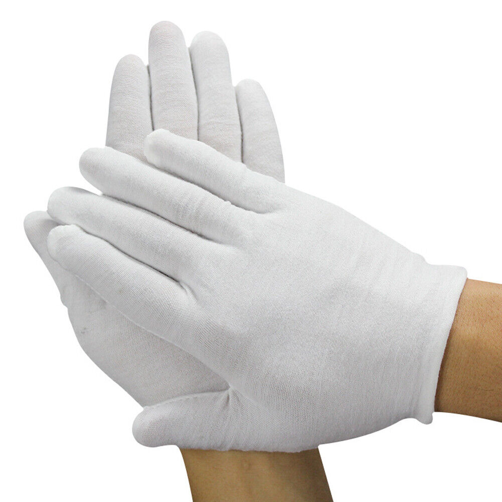 US 24-48 Pairs Cotton Lisle Coin Jewelry Inspection Work Performance Soft Gloves