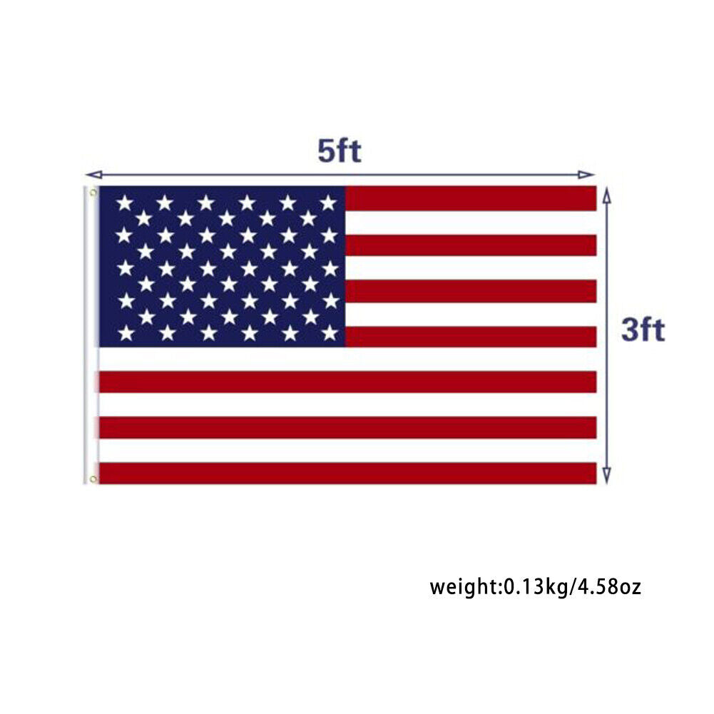 US 1-2 Pack American Flag 3x5 Ft Double Sided 3-Ply Fade Resistant UV Protected
