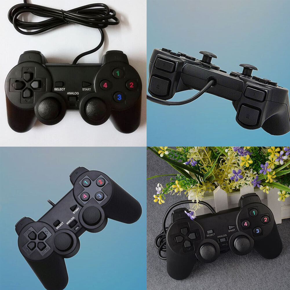US 1-2 Pack USB 10 KEYS SHOCK2 CONTROLLER PC GAME PAD Fine