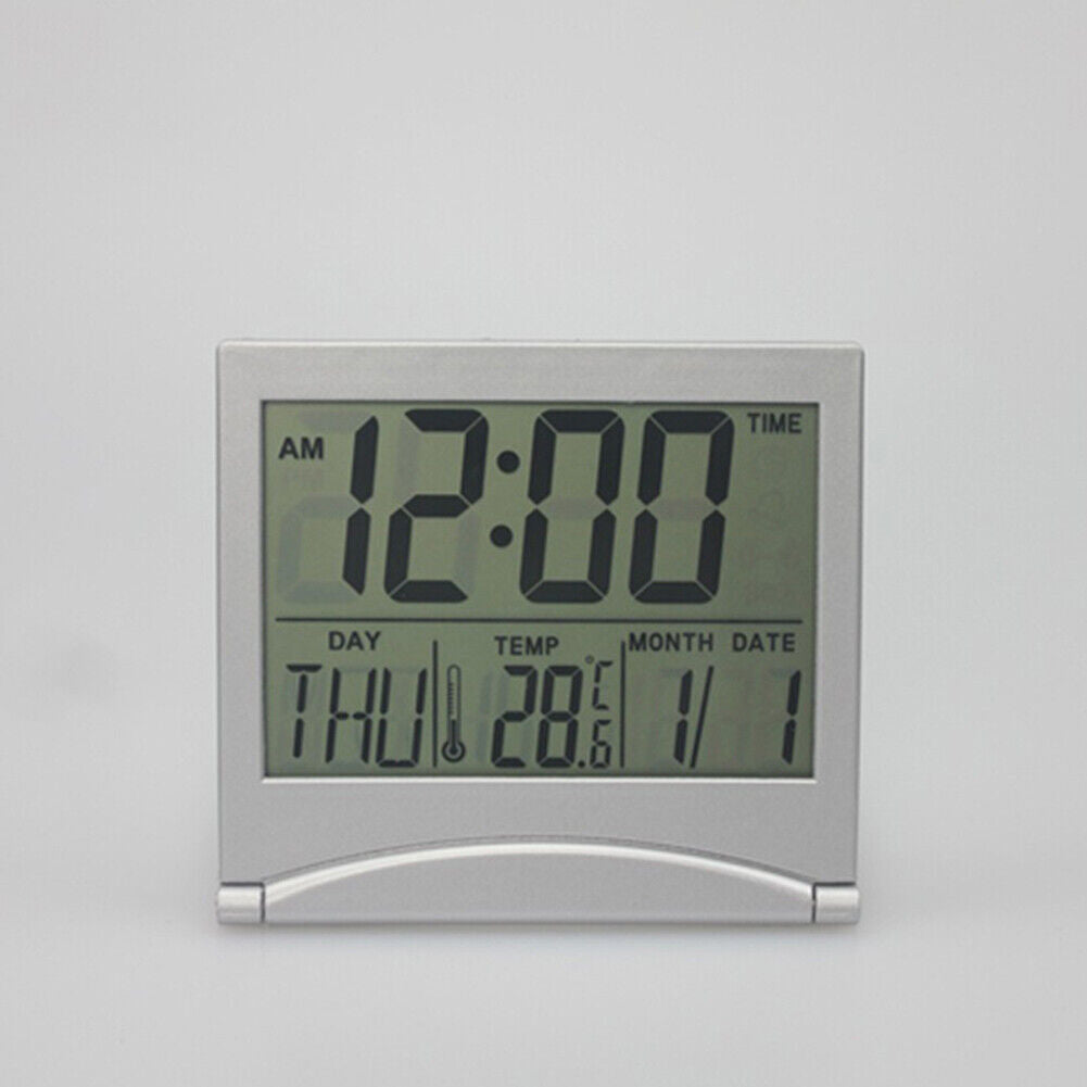 US 2-4 Pack Digital Travel Alarm Clock Large Number Foldable LCD Compact Display