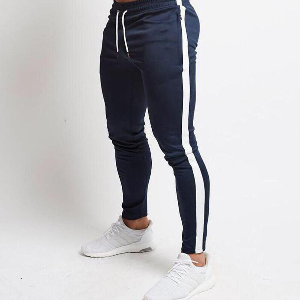 US MEN'S JOGGERS CASUAL SWEATPANTS FLEECE PANTS LIGHT WEIGHT POCKETS  Athletic