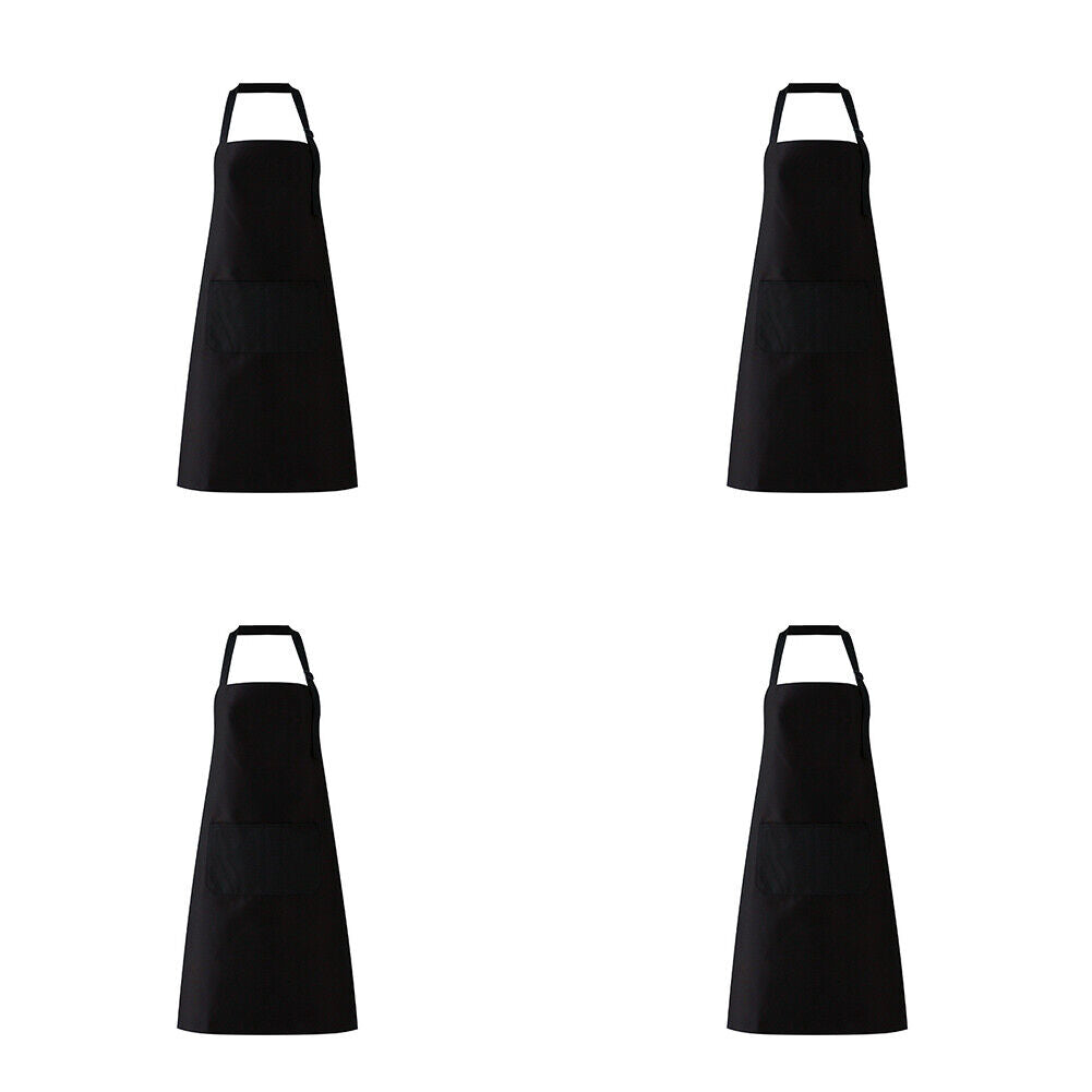 US 2-4 Pc Waterproof Rubber Vinyl Apron with 2 Pockets Dishwashing For Kitchen