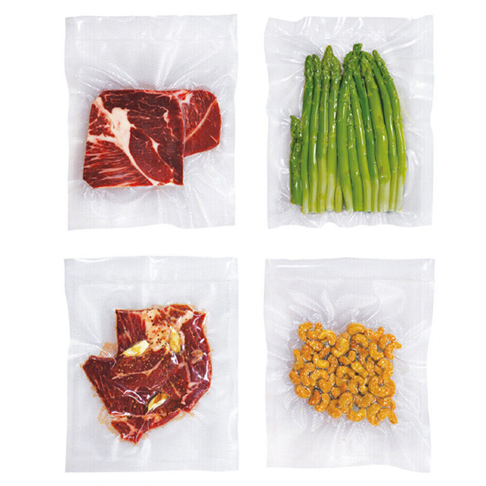 US 100-200Pc Quart Embossed Vacuum Sealer Bag Food Saver Storage 4Mil 8X10 inch