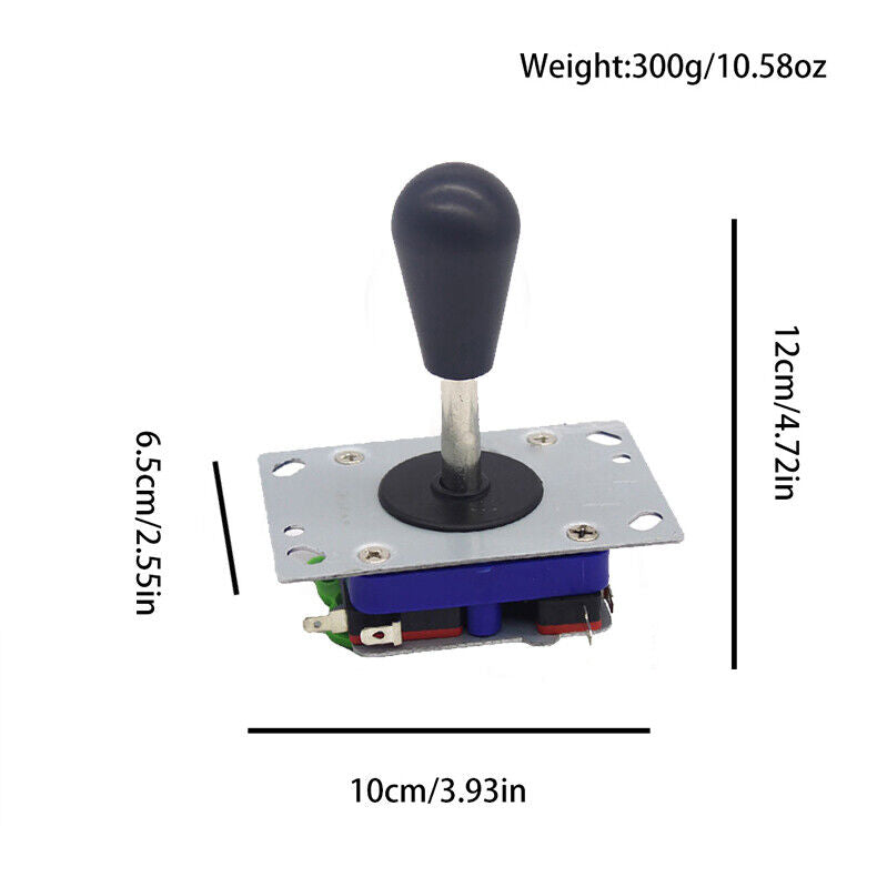 Happ American Competition Style Arcade Joystick BLACK 4/8 Way Elliptical Handle