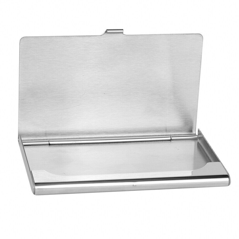 US 2-4 Pcs Stainless Steel Pocket Business Card Holder Case ID Credit Wallet Box