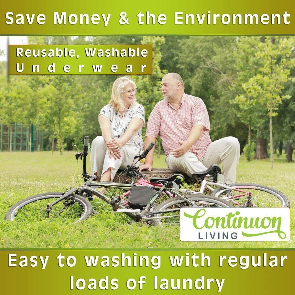 Washable Cotton Incontinence Underwear with Absorbent Pad for Women, Black
