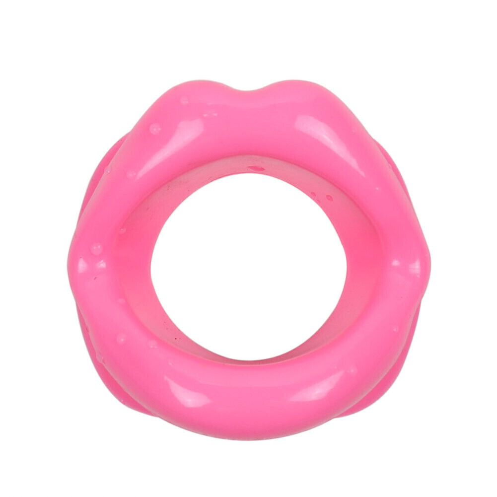US Lips Shaped Opening O Ring Mouth Gag Silicone Buckle Leather Belt Strap BDSM