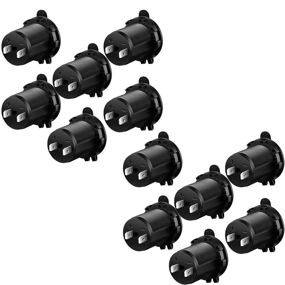 US 6-12Pc Cigarette Lighter Socket Marine Motorcycle ATV RV Lighter Power Outlet