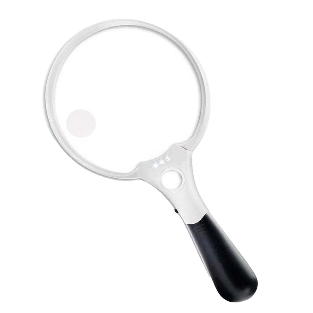 US 1-2 Pack 3 LED Lens Handheld Magnifier Reading Magnifying Glass Jewelry Loupe