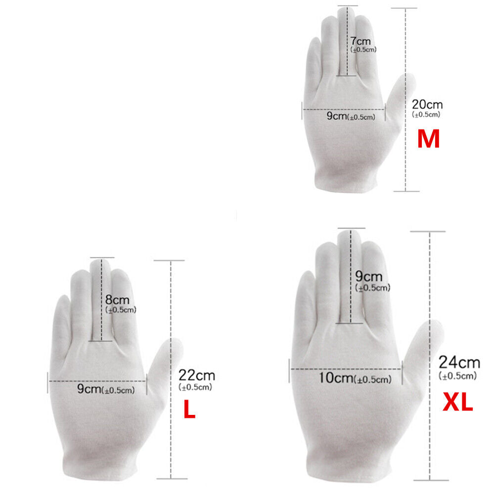 US 24-48 Pairs Cotton Lisle Coin Jewelry Inspection Work Performance Soft Gloves