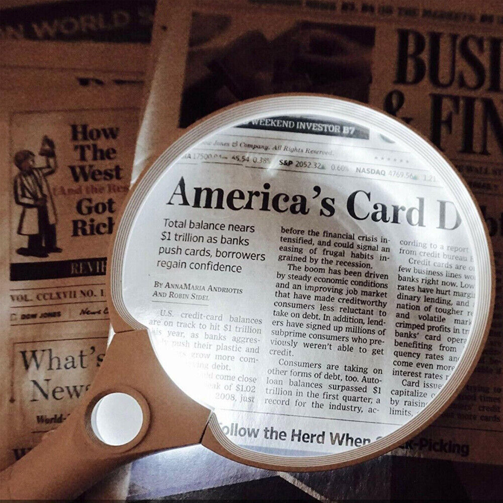 US 1-2 Pack 3 LED Lens Handheld Magnifier Reading Magnifying Glass Jewelry Loupe