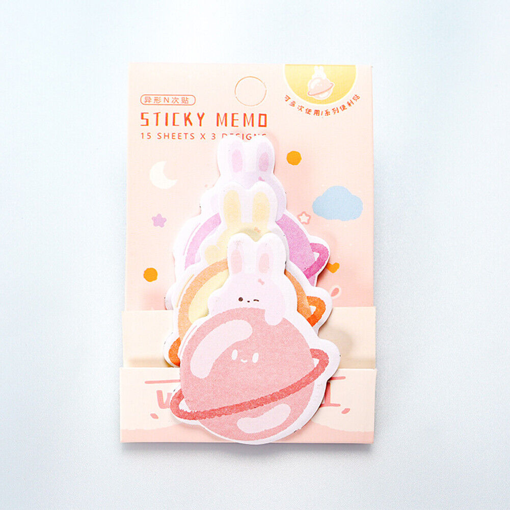 US 6-12 Pc (270-540 Pages Total) Sticky Notes Animals Shape Self-Stick Memo Pads