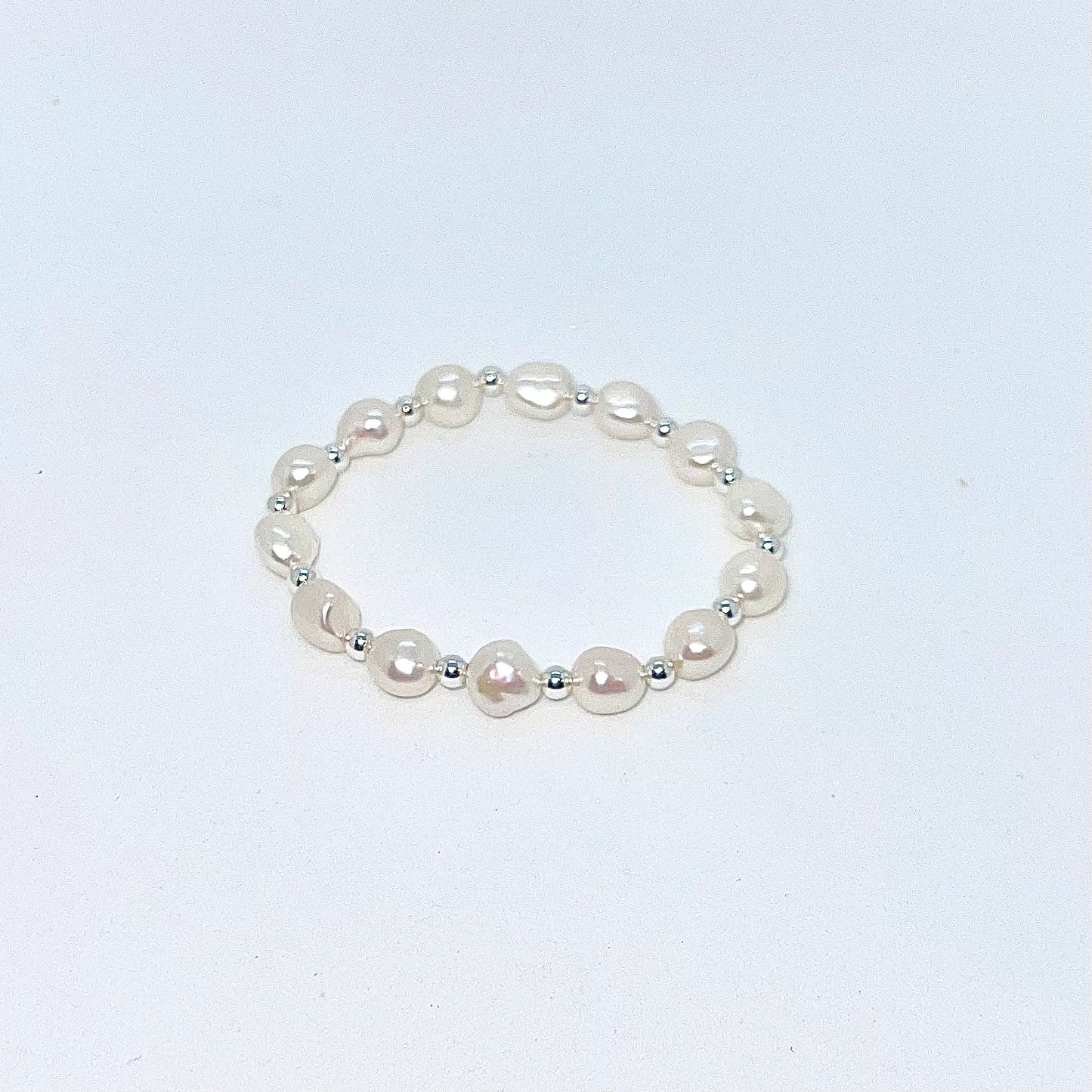 Magik Custom Personalized Cultured Freshwater Baroque Pearl Stretch Elastic Bracelet Gift for Women Girls