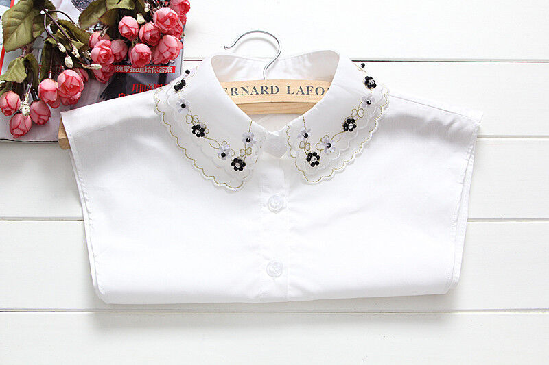 Choker Necklace Unisex Women Peter Pan Detachable Lapel Shirt Fake False Collar