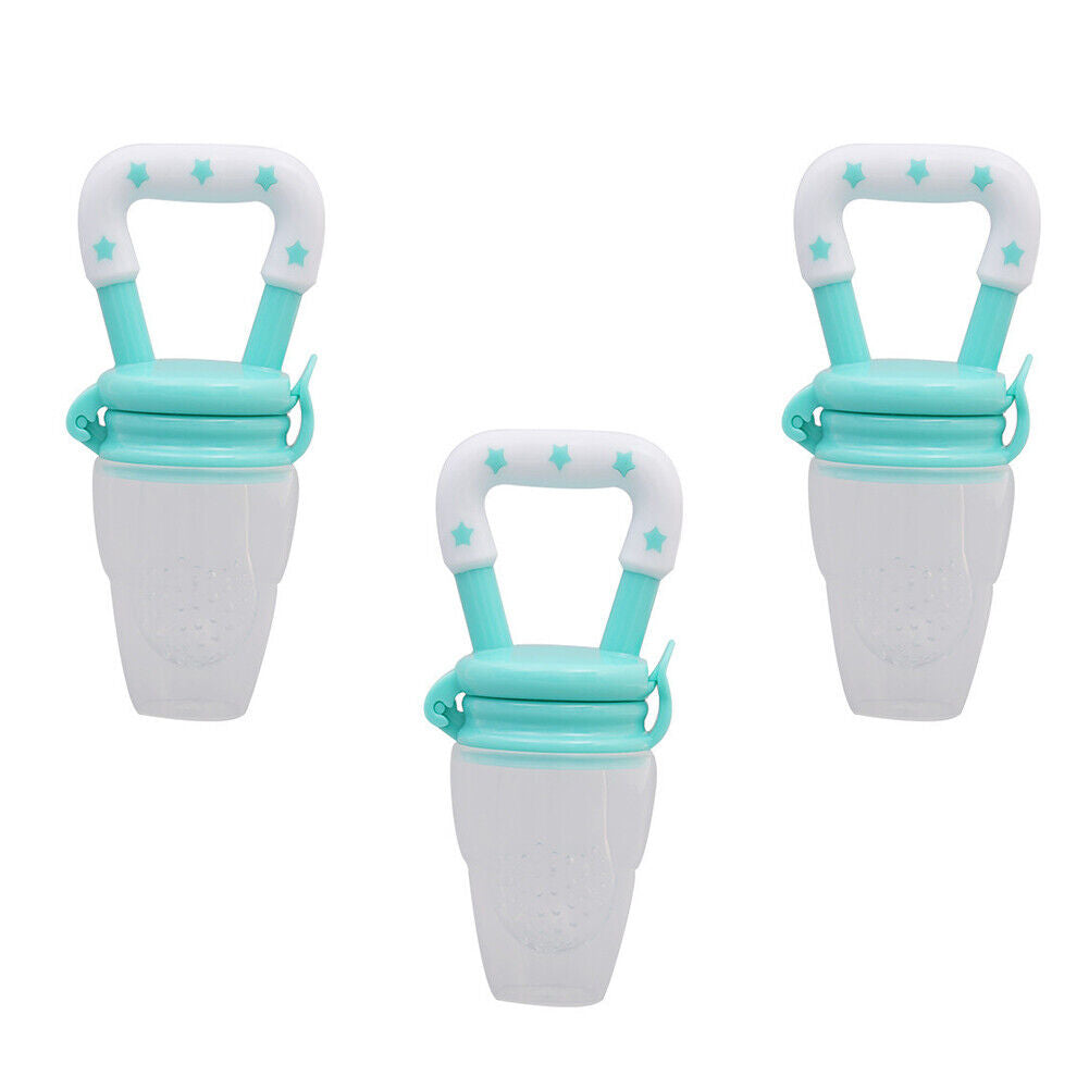 US 3 Pack Baby Food Feeder Fruit Silicone Nipple Teething Toy Soother Pacifier