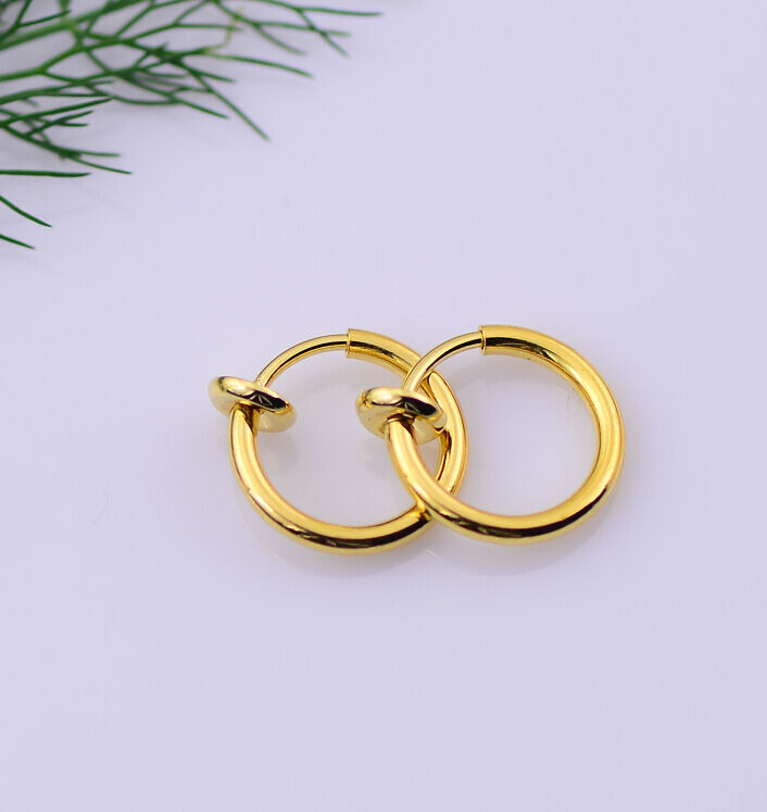 Clip-On Spring Action Non-Piercing Fake Septum Lip Cartilage Nose Tragus Ring