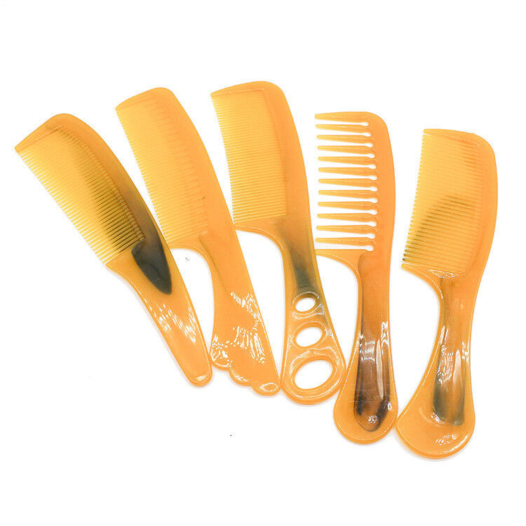 3~5 Pack Massage Tendon Comb Natural Amber Ox Horn Portable Hair Beard US Seller