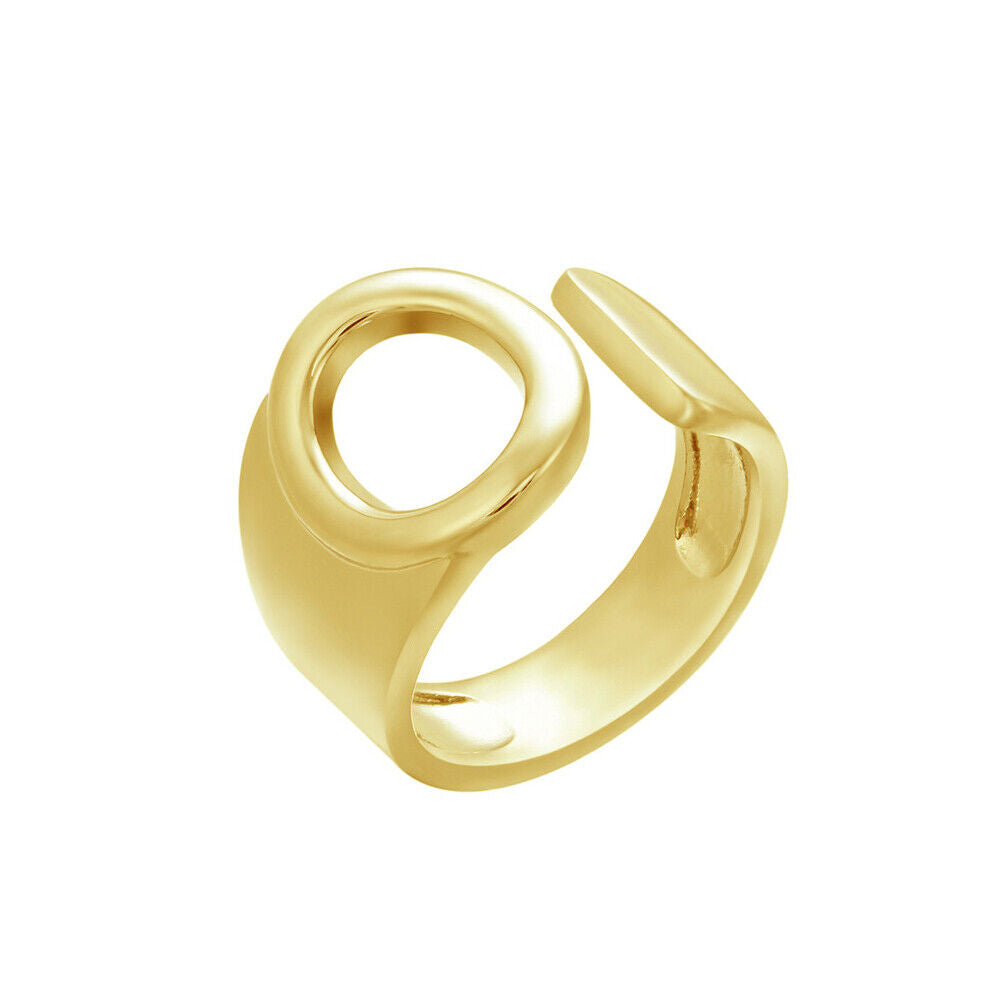 US Alphabet Letter A to Z Resizable Knuckle Ring Initial Gold Silver Letter Ring