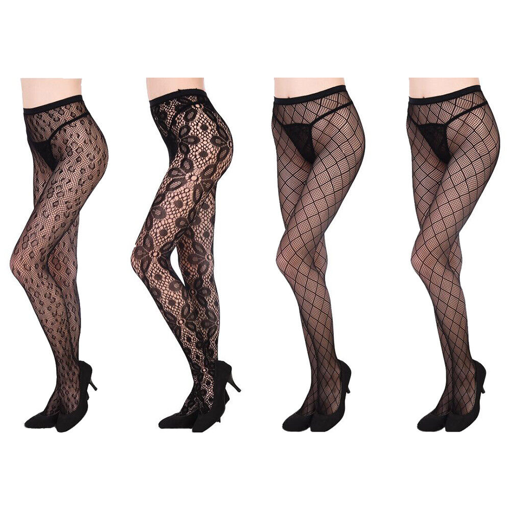 4 Pack Lace Mesh Lingerie Garter Belt Fishnet Thigh High Stocking Pantyhose Sock