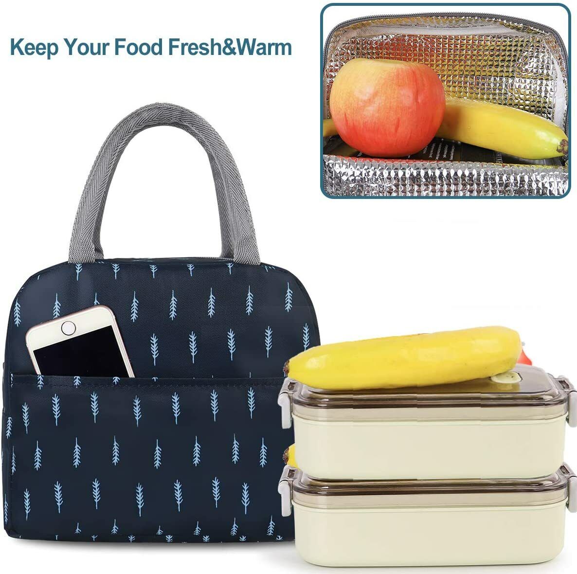 US Portable Insulated Lunch Bag Bento Box Cooler Tote for Kids Adult Men Women