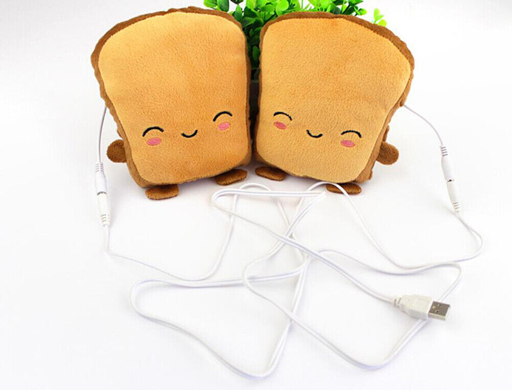 Toast Hand Warmers Fingerless Heated Typing Gloves Plush Indoor No Finger Mitten