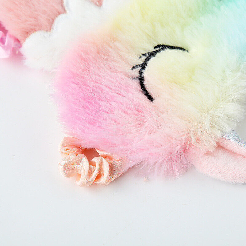 US Unicorn Animal Eye Mask Soft Plush Sleep Masks Sleeping Blindfold Traveling