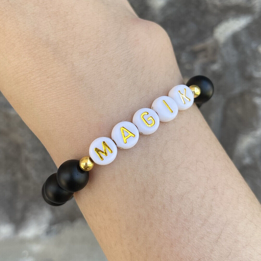 US Personalize Custom Name Mama Bracelet Bead Stretch Energy Stone Agage Howlite