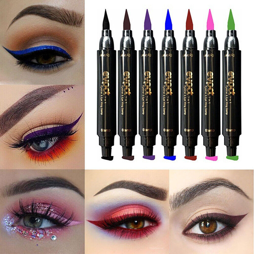 US Colorful Winged Eyeliner Stamp Waterproof Long Lasting Liquid Eye Pen Tool