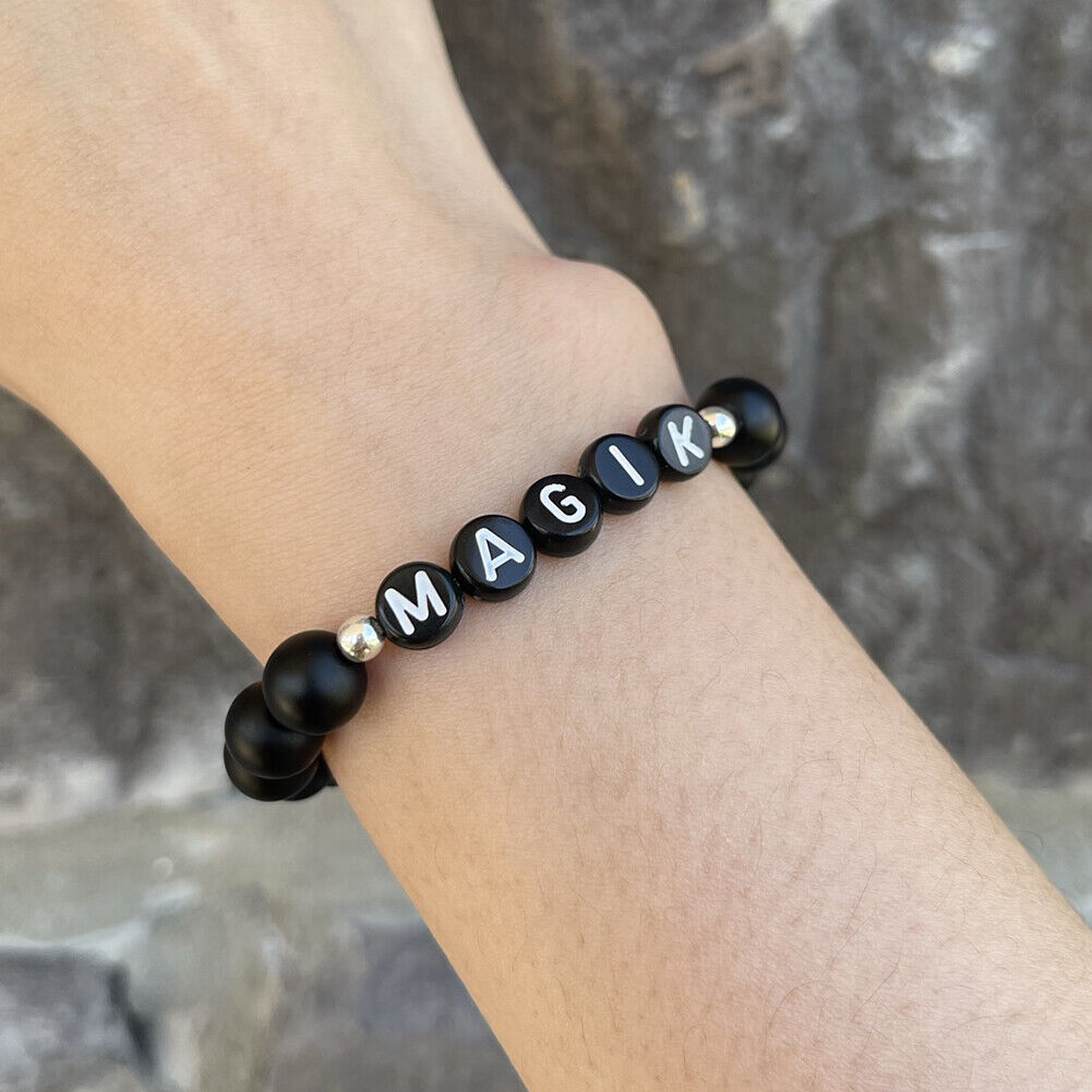US Personalize Custom Name Mama Bracelet Bead Stretch Energy Stone Agage Howlite