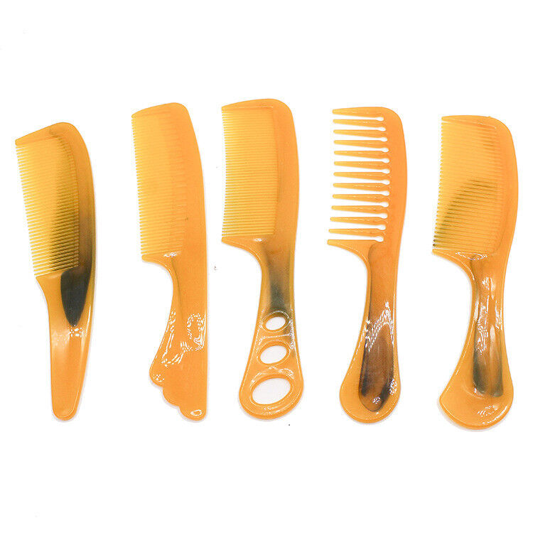 3~5 Pack Massage Tendon Comb Natural Amber Ox Horn Portable Hair Beard US Seller