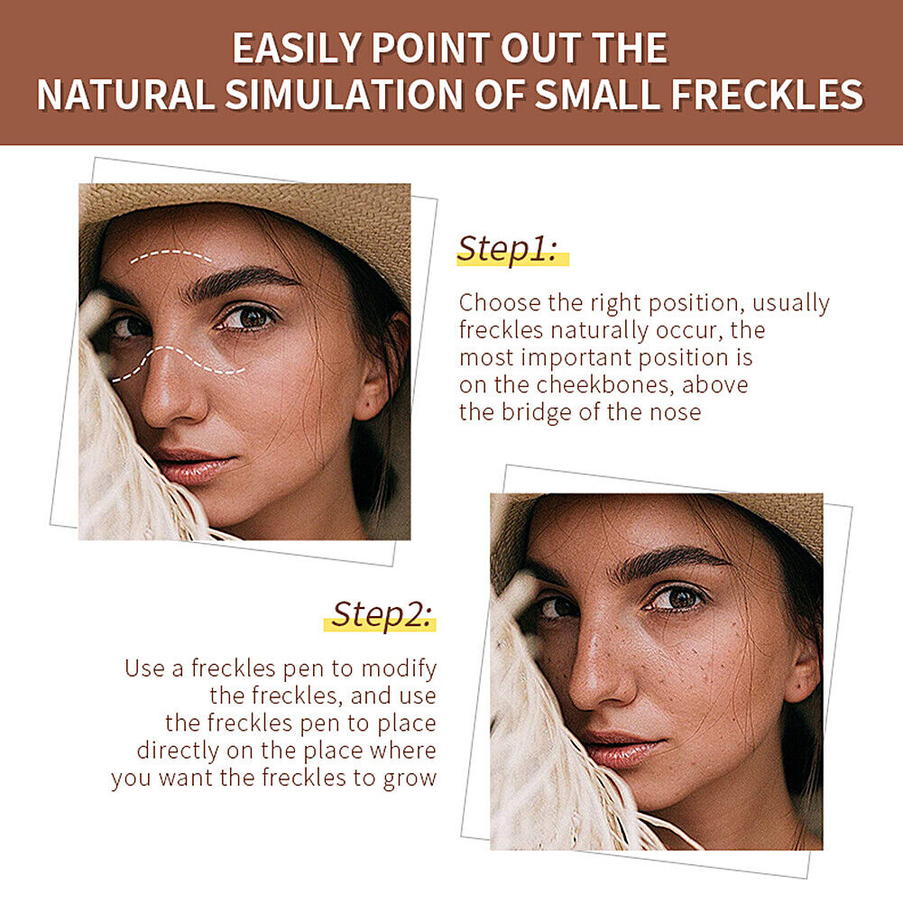 US 1-2Pc Faux Freckle Pen Natural Waterproof Longlasting Soft Dot Sunkissed Skin