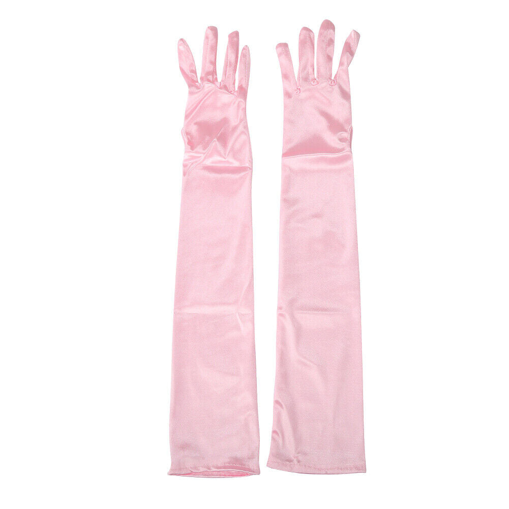 US 20.47'' Satin Evening Gloves Long Party Dance Elbow Arm Length Opera Cosplay