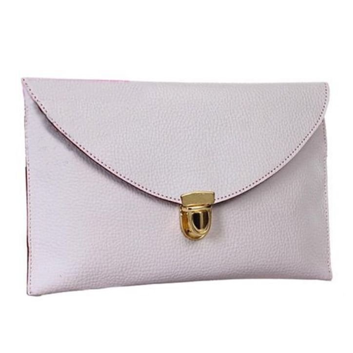 Fashion Leather Envelope Clutch with Drop-in Chain Shoulder Strap