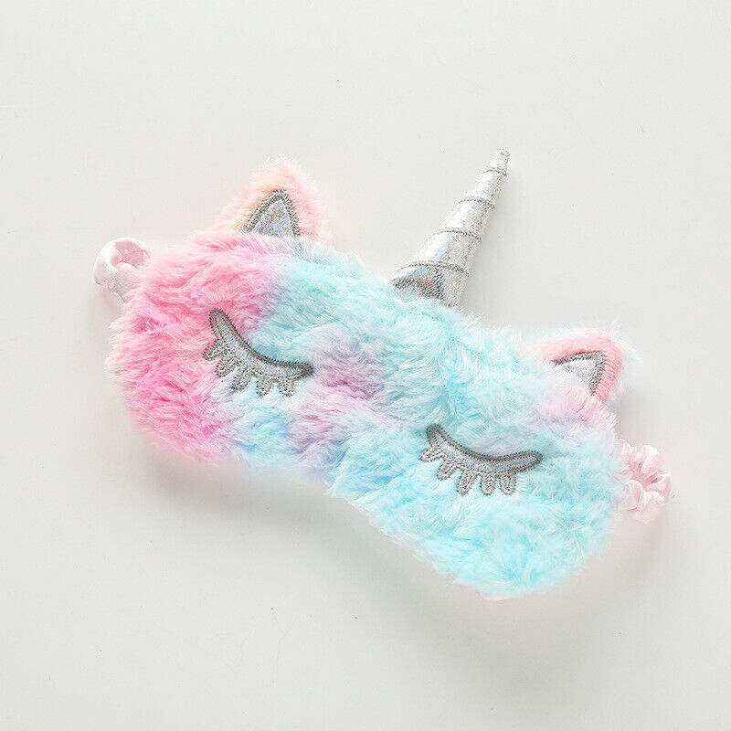 US Unicorn Animal Eye Mask Soft Plush Sleep Masks Sleeping Blindfold Traveling