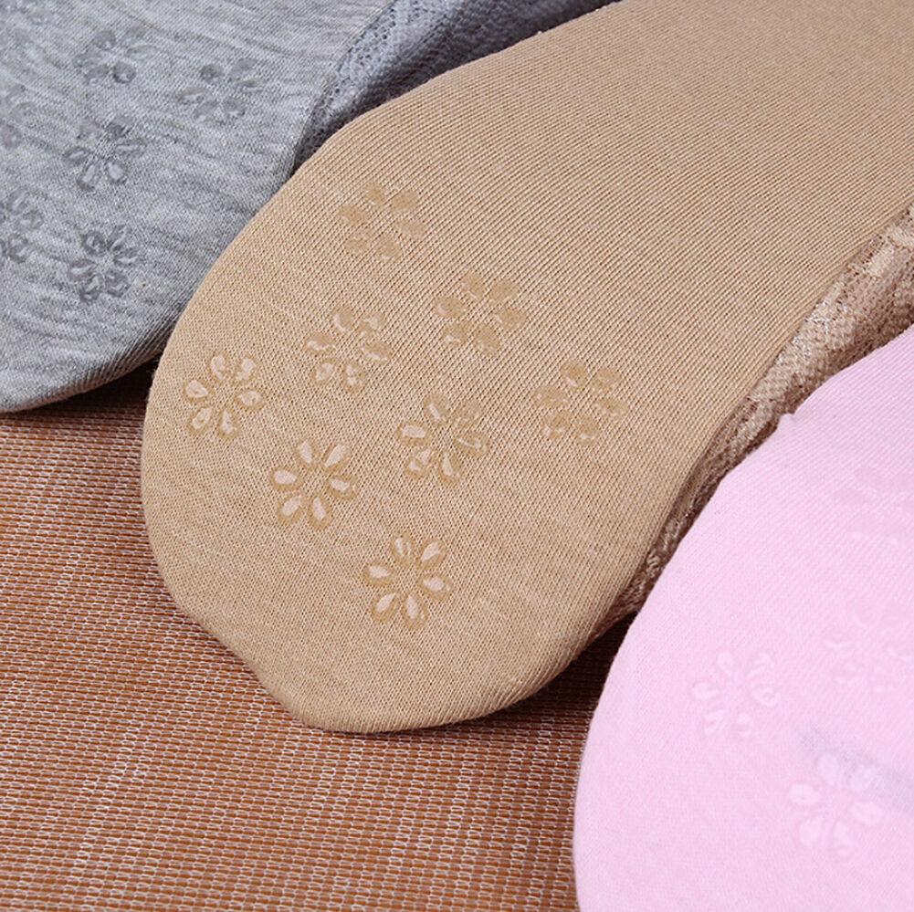 5 Pack Low Cut Lace Liner Boat Socks Ballet Plain Footies w/ Anti-slippery pads