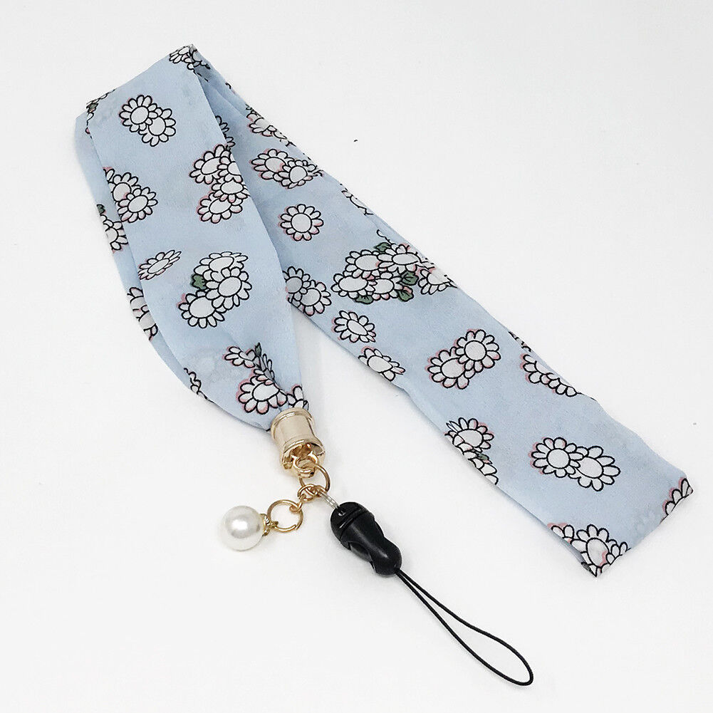Universal Silk Scarf Neck Lanyard Strap Cell Mobile Phone ID Card Key chain