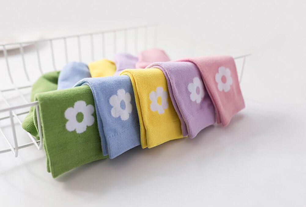 US 7 Pairs Novelty Women Assorted Breathable Cute Korea Casual Cotton Crew Socks