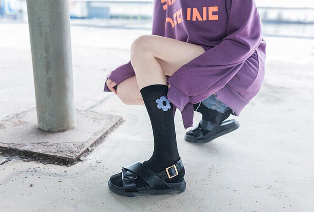 US 7 Pairs Novelty Women Assorted Breathable Cute Korea Casual Cotton Crew Socks